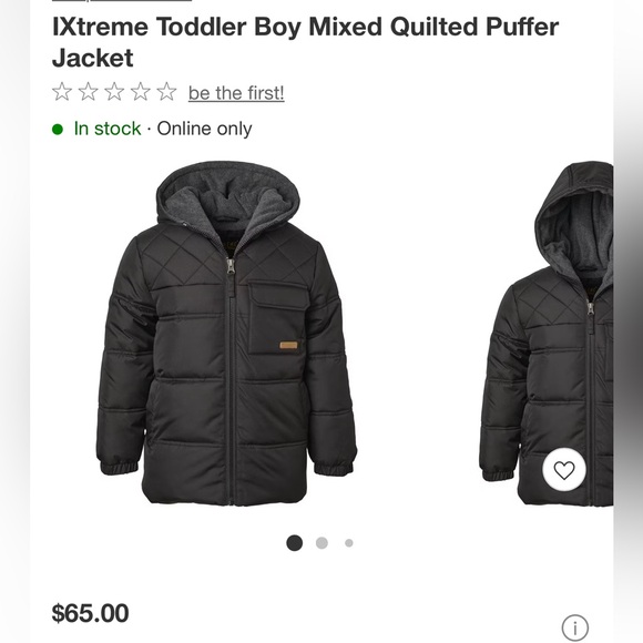 iXtreme 4T Hooded Mixed Quilt puffer
Fully Polar fleece lined Measurements in ad - Picture 4 of 17